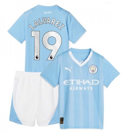 Maglia Manchester City 2023-24 J. Alvarez 19 Bambino Prima Divisa